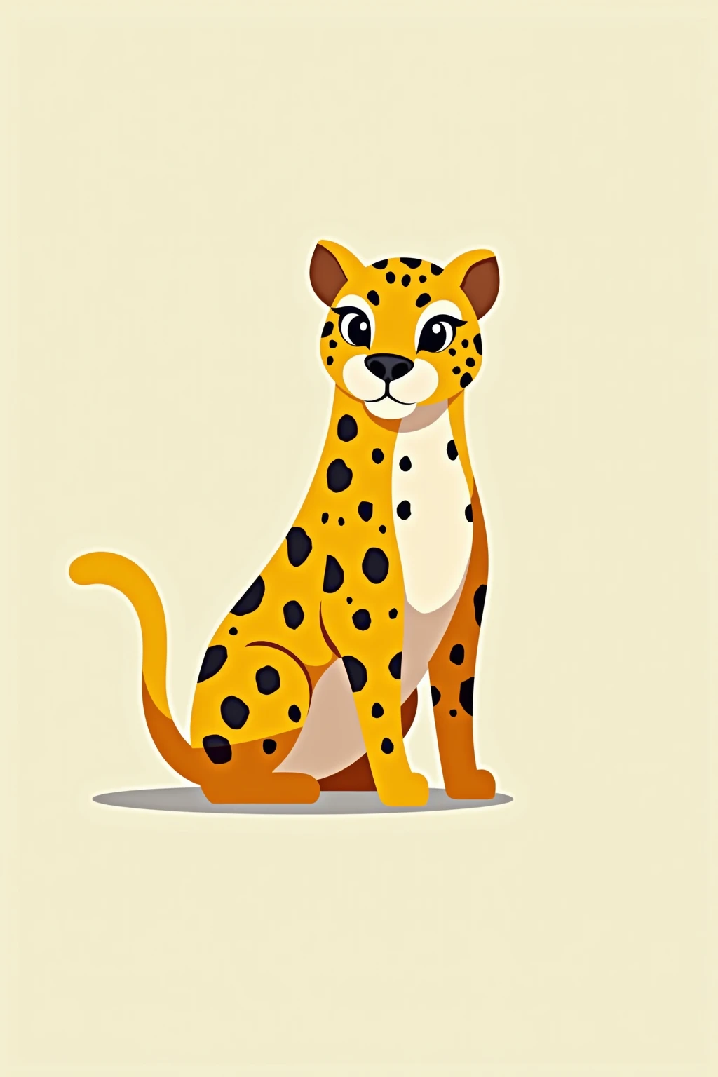 Leopard minimalist cartoon style, focused 