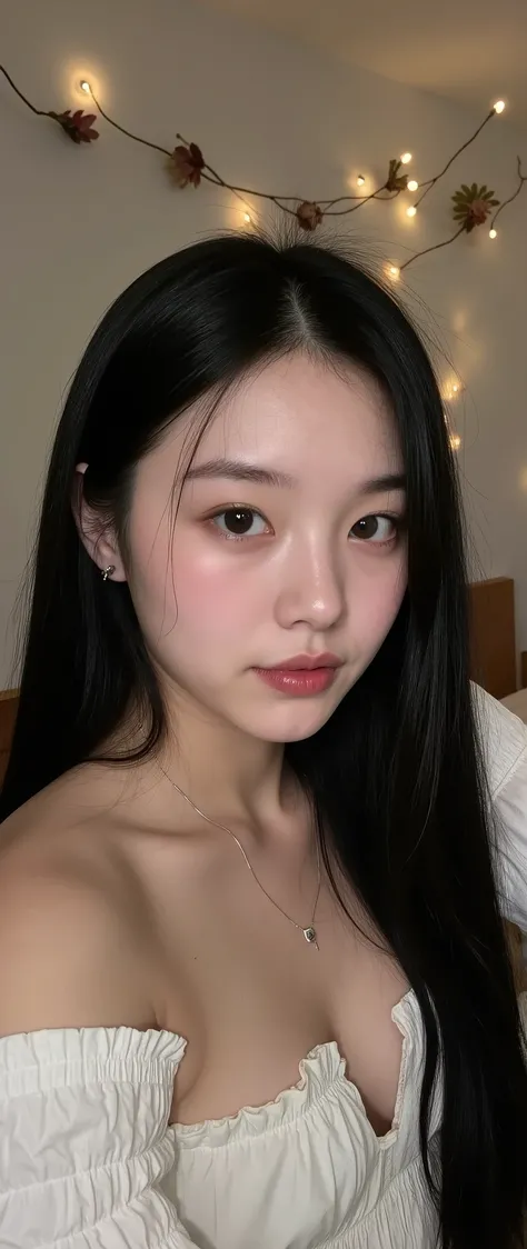 yung, 3 garotas, 3 irmas, selfie, s, korean, idol, magro , olhos puxados, olhos grandes, franja separada do lado direito , youthful appearance , light black hair , detalhes eyes, pupil , iris, smiling, grin, Rounded face, youthful appearance , sentada na b...