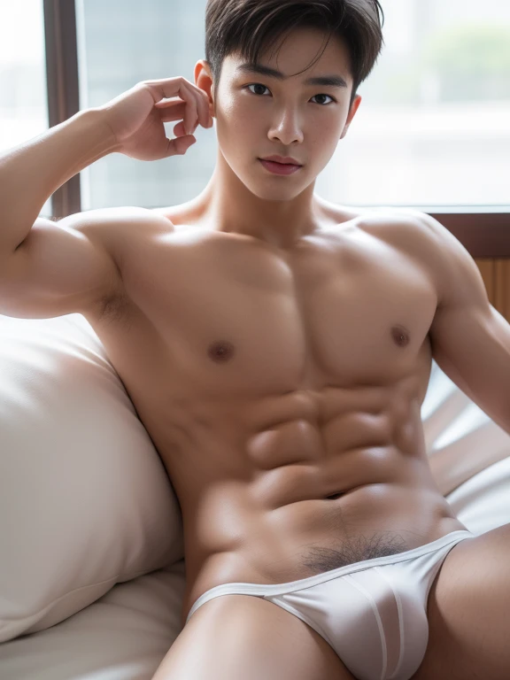 handsome เด็กJapan man in a thong, handsome น่ารัก, innocent, high school student, ,Guy,   Photographed ทั้งตัว,  Photographed , Painting, Look at the camera,  Face Details Clear, Manly, charm,  active boy , ,  , perfect anatomy  , Symmetrical objects,Japa...