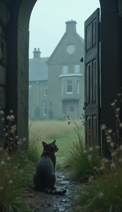 Scene 6: The Skyfall Estate Reveal Setting: A massive, ancient manor in the Scottish Highlands, surrounded by mist. Description: Meowbond brings M to his hood home, Skyfall, where they prepare for Silva’s attack. An elderly tabby cat named Kincade greets t...