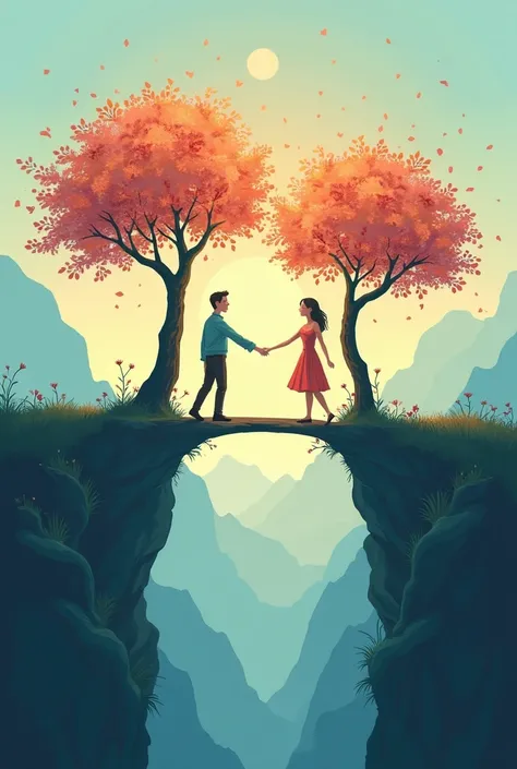  It generates an illustration of a couple building something symbolic together , like a bridge,  a tree blossoming around them or climbing a mountain hand in hand .  The image should reflect how their purposes and values are aligned , not because they are ...