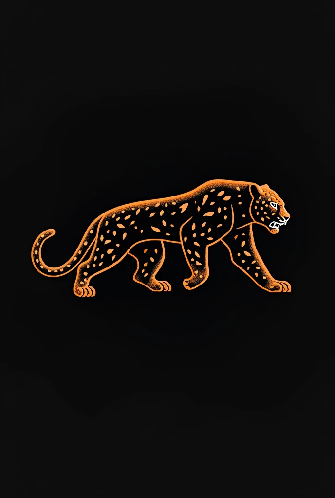 Logo of a black and orange jaguar 
