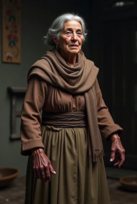 Arias Mora dressed as an old lady 