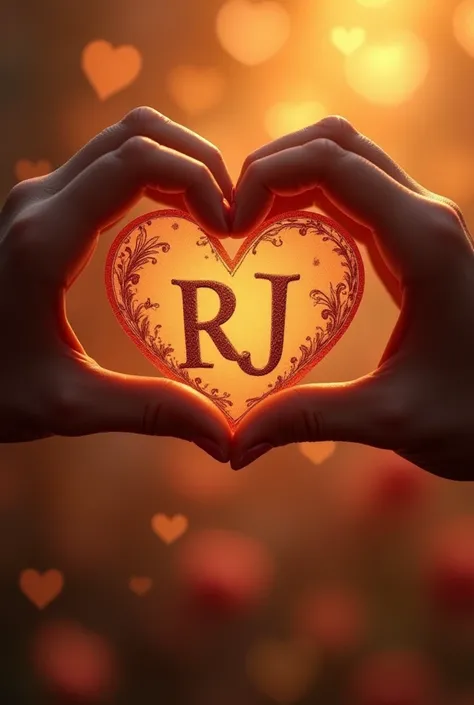 A heart with Rossana and Javier's initials 