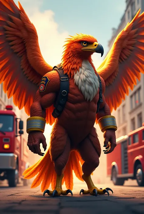 Eagle firefighter going to work 