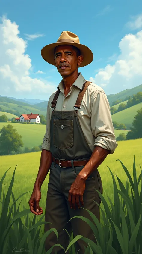 Barack Obama as a farmer 