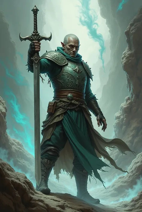 Male githzerai ranger with a sword and wearing a breastplate 