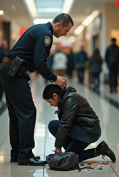 A mall security guard opens someone's bag and invades their privacy