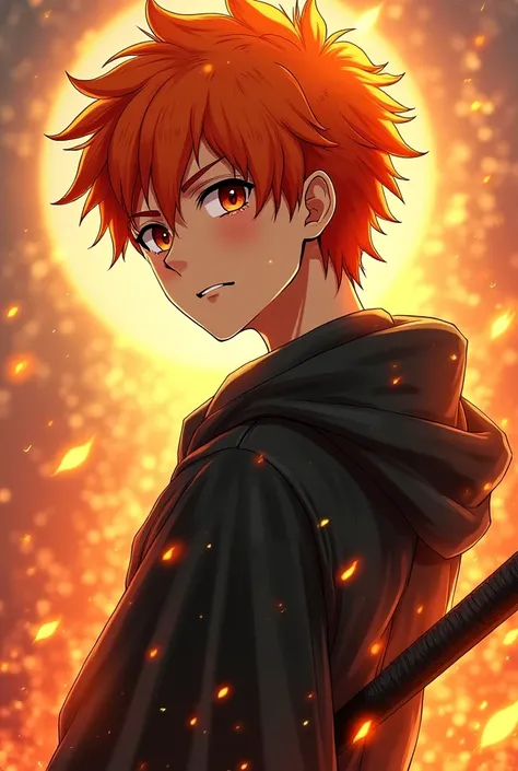 
 Create an anime character who is Leo has a mysterious look,  he has modern orange hair ,It's quiet ,  he was born in the González house , he was educated by his teacher ,  his physique is thin , Uniform dress,  he has different colored eyes each one ,  h...