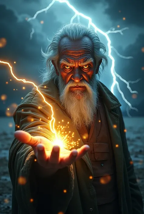 create grandpa with eye yellow lightning 