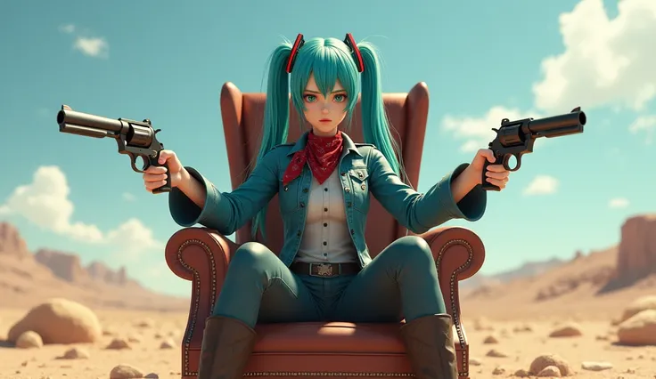  in the seat,  Hatsune Miku,  cowboy shooting,