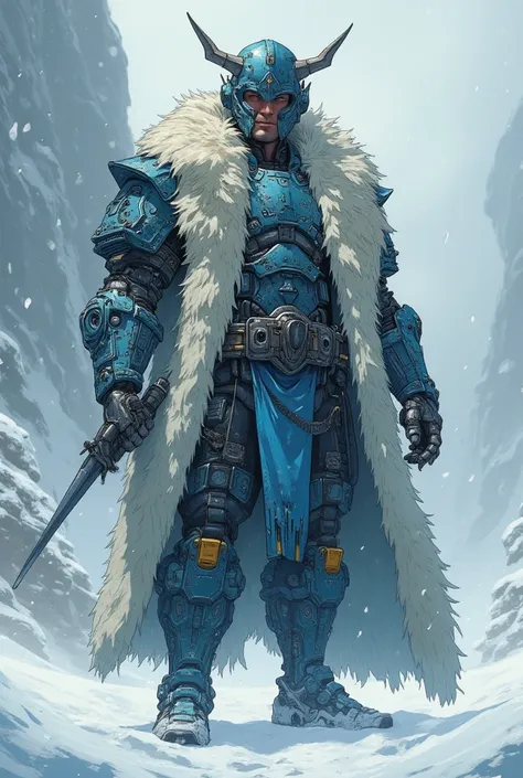 THE LEGENDARY: CYBERNETIC VIKING, cybepunk style. 

Solo, Aquaman with Forged Armor in the snow of Norse mythology and powered by cutting-edge tech, the Cybernetic dc comics Vikings are unstoppable, wear polar bear fur coat. 