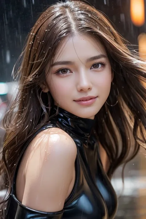 (face-closeup)，Original photo，Actual photo， Digital Photo ，(  modern style women )，( The Girls)，20 year old girl， jewellery， Keep your mouth shut ，  beautiful and elegant，Noble and charming，(Getting wet in the rain)，( Drenched )，Photo pose，Modern character...