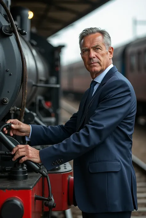 Can you take a picture of János Lázár, Minister of Transport, driving a v43 locomotive?