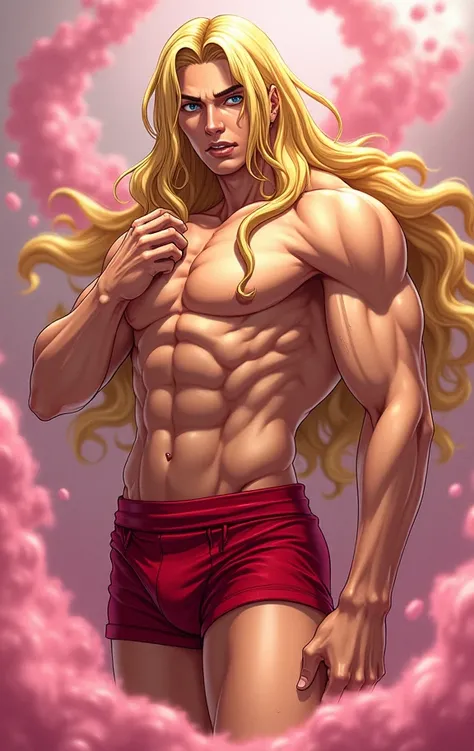 *“A highly detailed anime-style illustration of Ken Masters from Street Fighter, caught in the final moments of his hair transformation under Dimitri Maximoff’s Midnight Bliss.

Ken’s golden blonde hair has now fully grown, cascading in thick, luxurious wa...