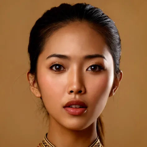 Ultra detailed photo of javanese woman, beautiful girl, highest quality realistic skin, eyes in focus, 30 years old, focus on mouth, open mouth, saliva, open mouth wide, inside of mouth visible, ponytail hair, mouth open wide, uvula visible, turn the face ...