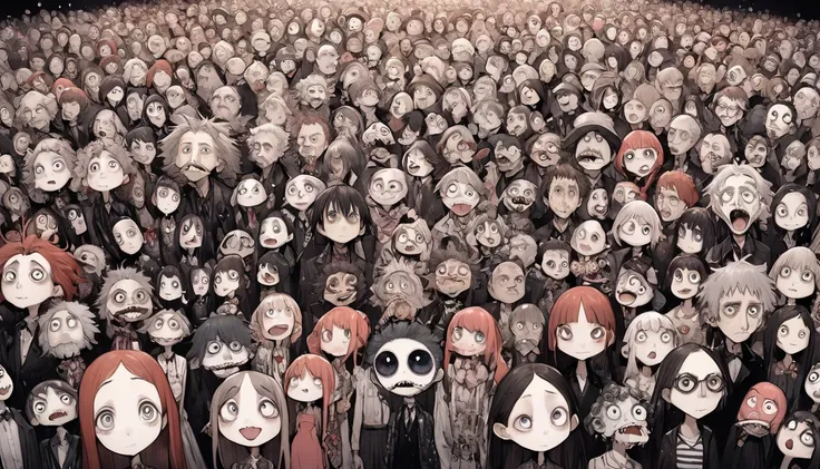    Tim Burton's style、Sea of soda,  funny people ,