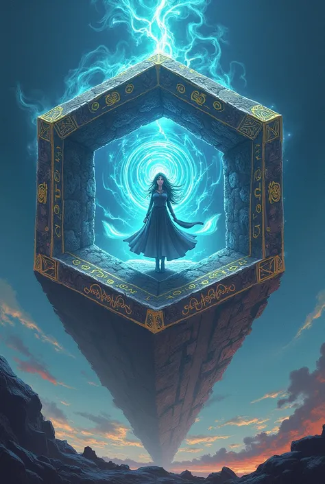 Mage woman  huge  cube anime 