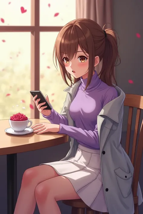 SCENE 2: anime girl Meera’s Perspective – A Delayed Realization
🔹 [CAMERA: Medium shot – Meera at the window]
MEERA (21) sits with one leg crossed, scrolling through her phone. Her hazel eyes flick across the screen, indifferent to the world around her. Lo...