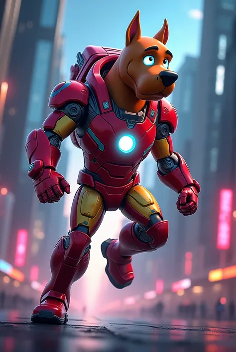 scoobydoo in Ironman's outfit