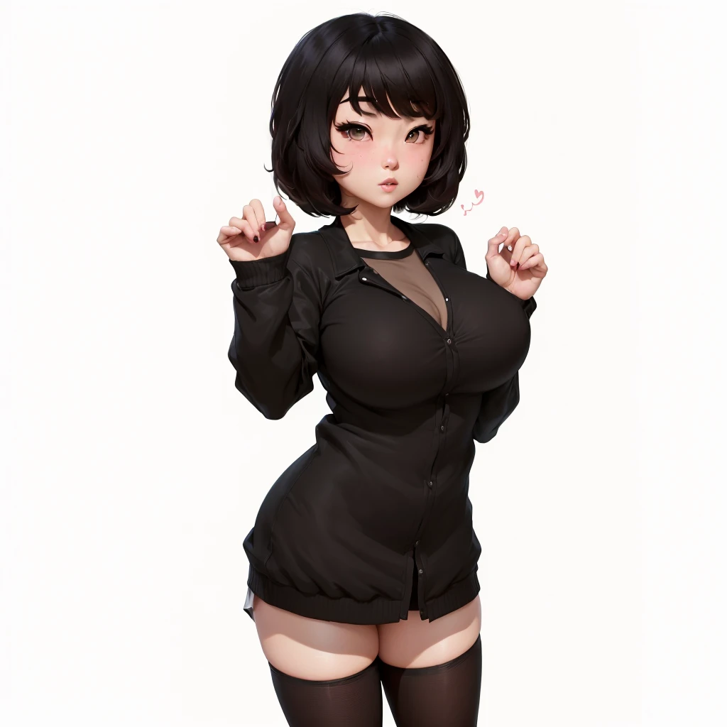 anime girl in black jacket and stockings posing for camera, anime moe artstyle, anime girl wearing a black dress, ecchi anime style, seductive anime girl, (anime girl), cute anime girl, attractive anime girl, full body!!, full_body!!, anime full body illus...