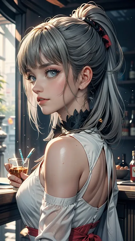 Gray Hair,  girl,  profile picture ,  blue eyes