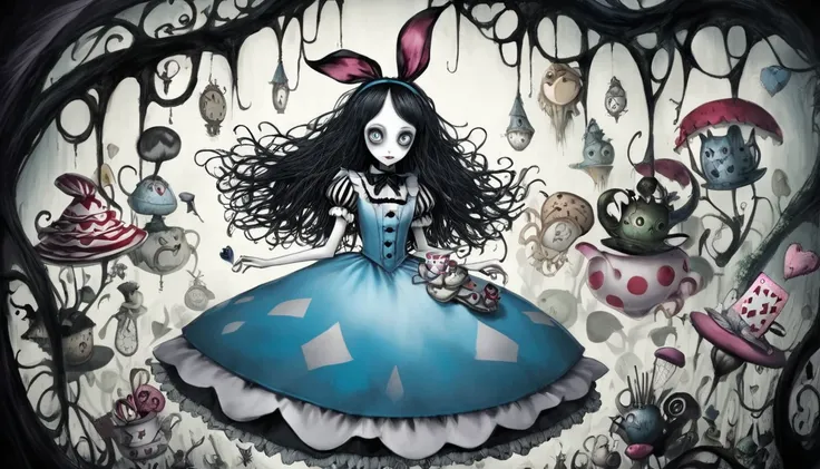     Tim Burton's style、 Alice in Wonderland、