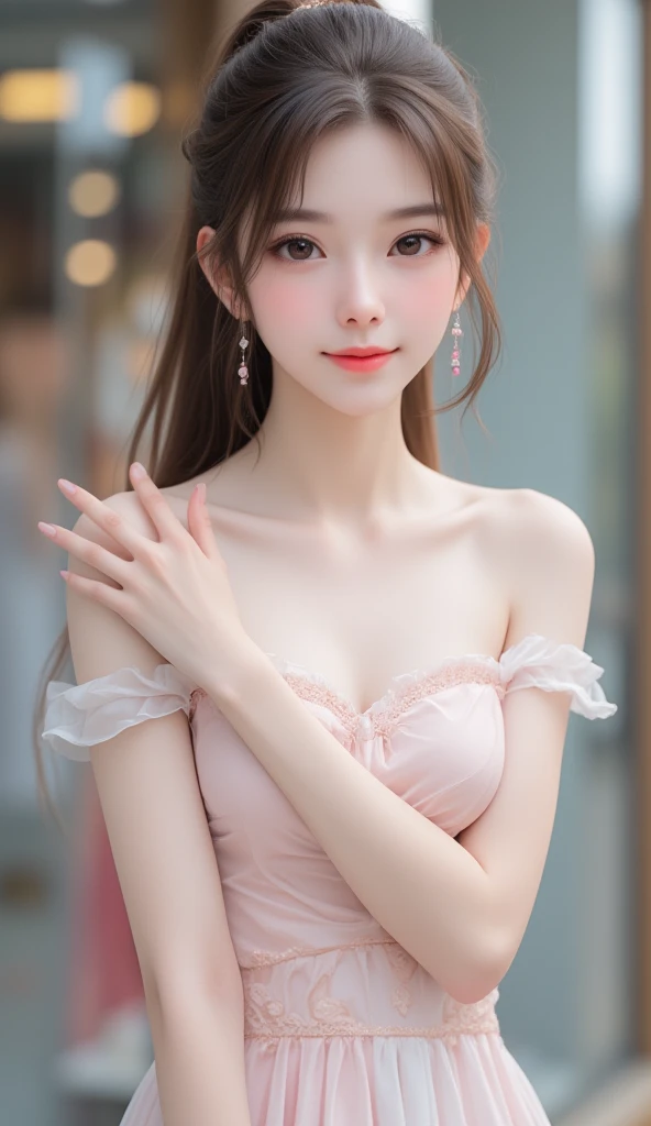 ((  Super Cute Young Face  :1.1),(  Sparkling Clear Glamorous Eyes  :1.1), (Japanese idol's face :1.1),  a girl, Very Beautiful Cute Girl  ,(Baby Face:1.2),(18 years old:1.2), Delicate Smooth Soft White Brown Straight Hair, fair skin,(Happy and cheerful sm...