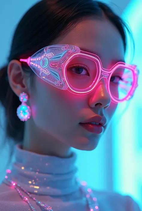 Futuristic  MINIMALISTIC colorful accessories that people in the future would wear like glasses  necklaces earrings and many more inspired by gentle monster glasses