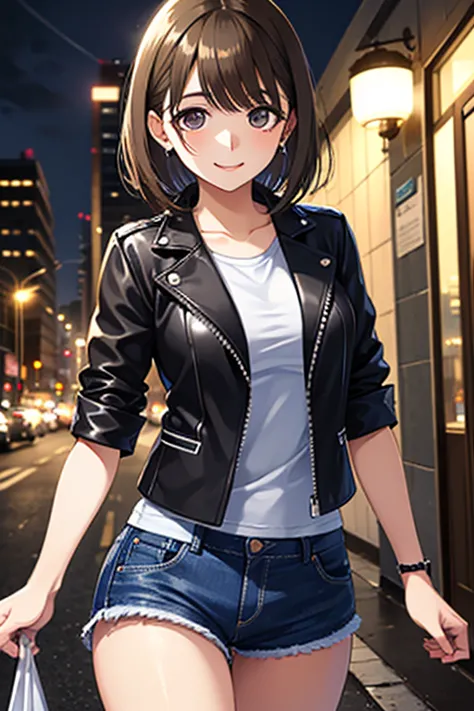 anegasaki nene, shiny chestnut short hair, (brown pretty eyes, sparkling eyes, fine eyes), smiling face, super detailed eyes, highly detailed face, highly detailed eyes, (masterpiece:1.2, best quality), 1 girl, cowboy shot, 



( Masterpiece,  top quality:...