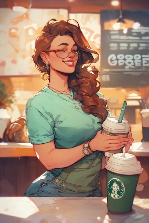  It creates a background of the image of an American coffee shop inside.  The image contains hamburgers , milkshakes and soft drinks .  It is a luminous image , cheerful and fun .  cartoon style