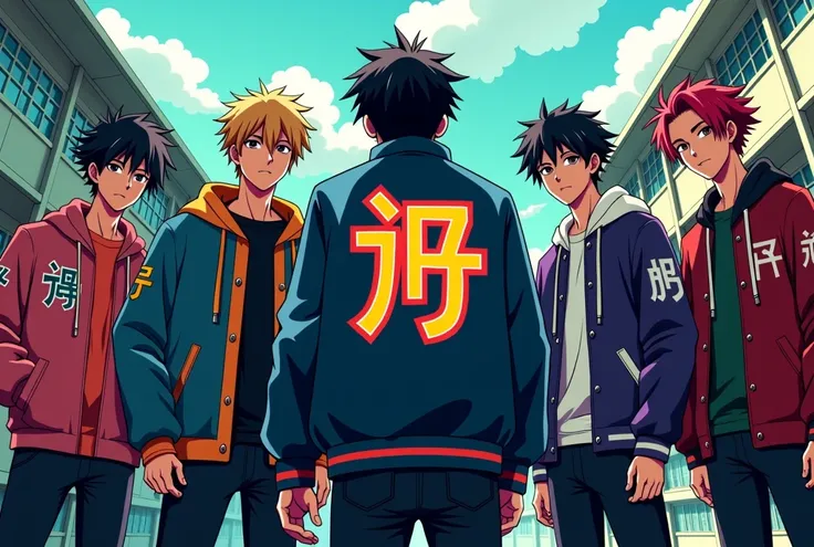 
I want a age gang group in front of the high school with a jacket brand 
Onoshi breaker in Japanese letters.
. avec plusieurs personnage charismatique.
[DVD ]