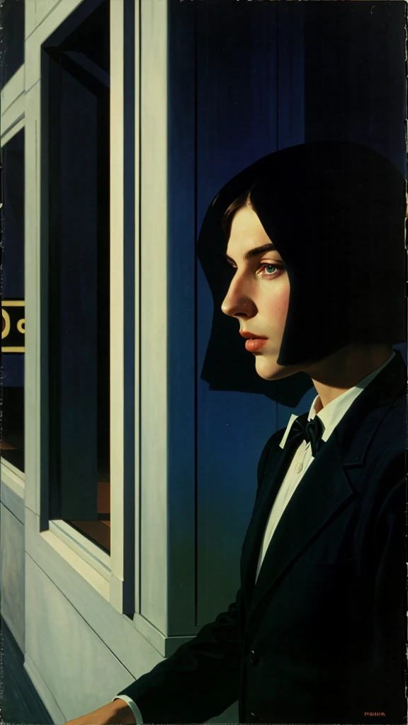 IMAGE, retrô magazine, surreal, sci-fi, pulp magazine, by Edward Hopper, by rené magritte