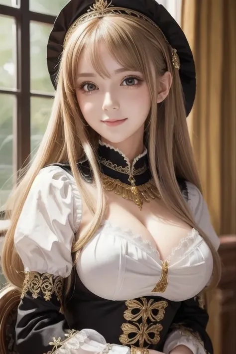  18 year old beautiful girl ,  big eyes,  big breasts, Small and slim, 8k,  Top Quality, ( very detailed head: 1.0), ( very elaborate face: 1.0), (VERY FINE HAIR : 1.0),   maid clothes,  Very Detailed Official Artwork,  anime Moe art style,  anime art with...