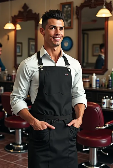 Cristiano ronaldo as a barber