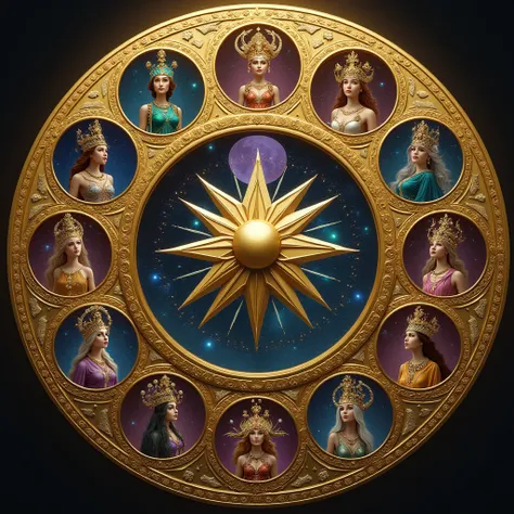 Luxury zodiac circle. 