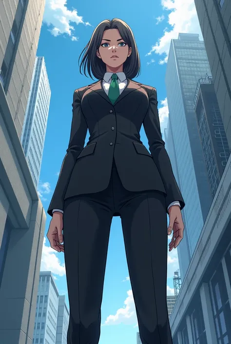 Giantess woman anime in suit