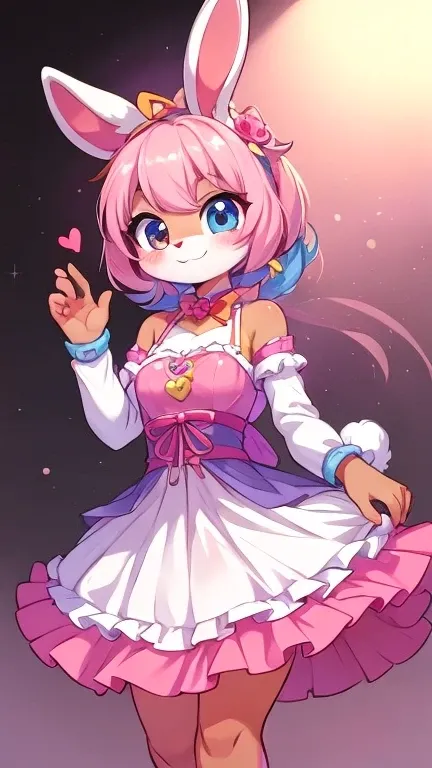 Female furry fusion three cute adorable beautiful kawaii nice sassy fancy sara the Bunny with cute adorable beautiful kawaii nice sassy fancy fusion dress 