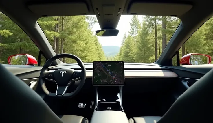 Interior view picture of tesla model y Juniper 