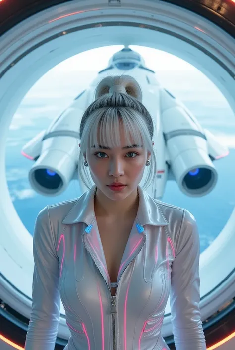 A cute 18-year-old female spaceship pilot with a sexy body.
Masterpiece of maximum quality, 4k resolution, best quality, 4k, 8k, high resolution, masterpiece, extremely detailed, realistic, surreal, surreal, HDR, perfect anatomy, perfect fingers, NSFW, pur...