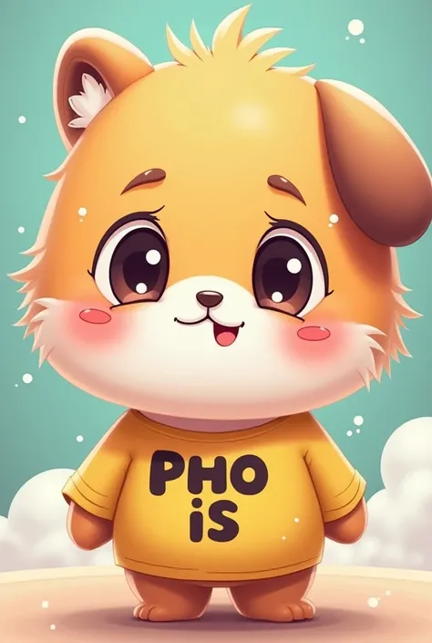 Chibi cute wears a shirt with the name 'Pho IS' logo