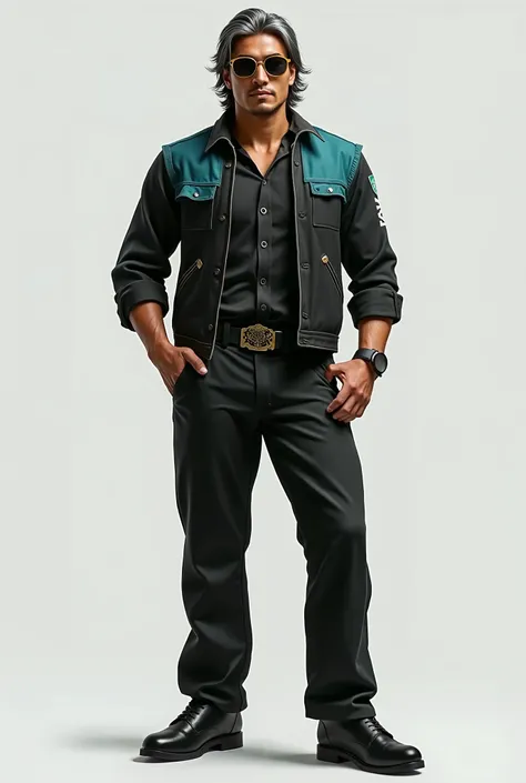 Midas is a man which seems to be in his Early 20's to late 20's and looks to be of Filipino Descent, fairly muscular. Height: 5'10". Clothing: Outer Torso a Western vest, Black main color with blue green Accent color. Inner Torso a Classic Black button up....