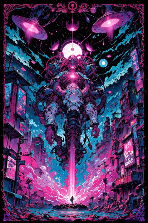     Aliens appearing in Synthwave City 👽,  This picture looks like 々Various types of UFOs appear , Mixed Art {x} Lovecraft and Synthwave Mixed Illustrations,Lovecraft Art ,HP Lovecraft Style, Space Horror Illustrations , Lovecraft Inspiration  , Miami Synt...