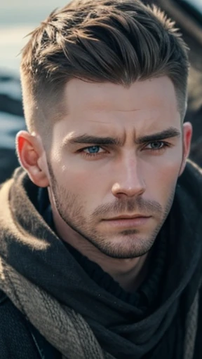  One of the Icelandic male men focuses on the face 