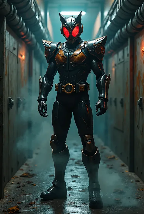 Kamen Rider. Wolf Visor. dark hallway