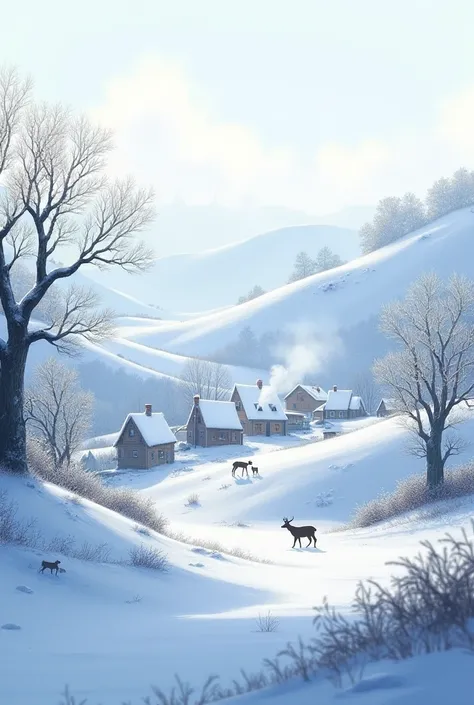 Create winter in the countryside