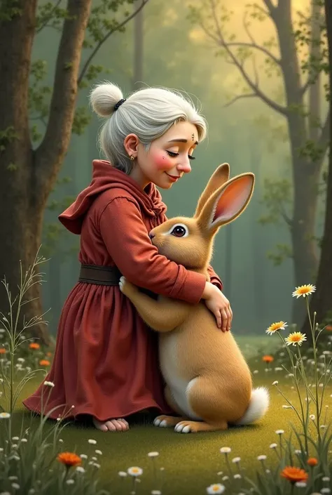 In a village there lived an old woman who was always angry. She had a rabbit that she used to scold all the time. One day the rabbit ran away and hid in the forest. The old woman realized that she was alone without a rabbit. He went out to find him. After ...