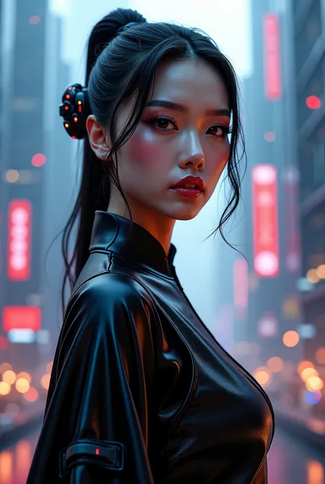 (( top quality)), (( Masterpiece)The future of 2100 AD、 the most beautiful woman in the world stands enchanting 。 She has perfect beauty 、 wears futuristic costumes 、 is dressed in a fusion of high technology and elegance。 eyes reflecting the brilliance of...