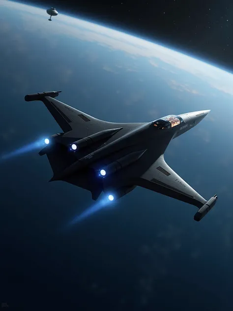 A highly advanced, next-generation space superiority fighter, the X-51 Black Arrow, designed for the U.S. Space Force. This sleek, delta-winged spacecraft is optimized for deep-space combat, featuring an angular, aerodynamic hull with a matte-black heat-re...