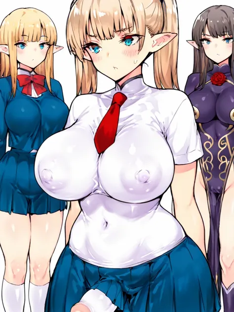 tansho, futanari elf, blonde hair, blue eyes, bangs, long twintails, pointy ears, uncensored, hentai, masterpiece, high quality, (best quality:1.1)
seios enormes, large boobs, sorrir, Em pé, olhando para o espectador, school girl, school uniform, colegial,...